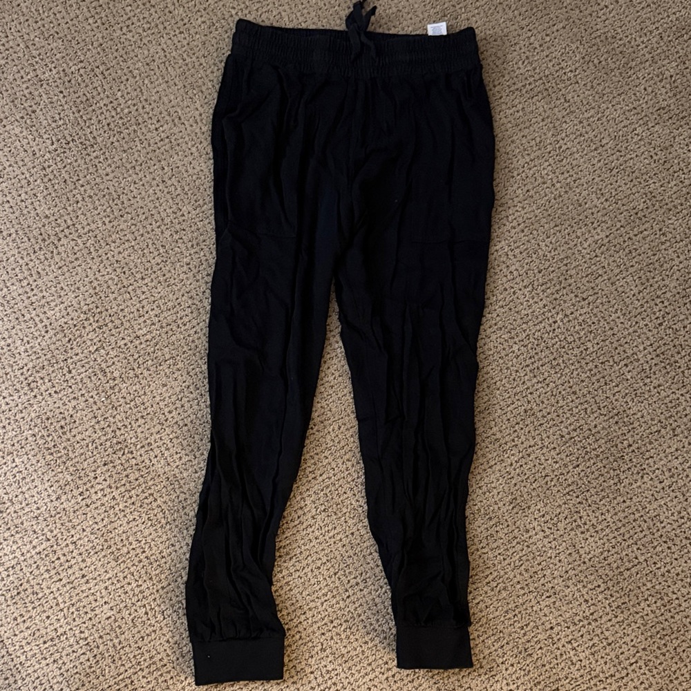 Splendid Black Elastic Waist Jogger Trousers